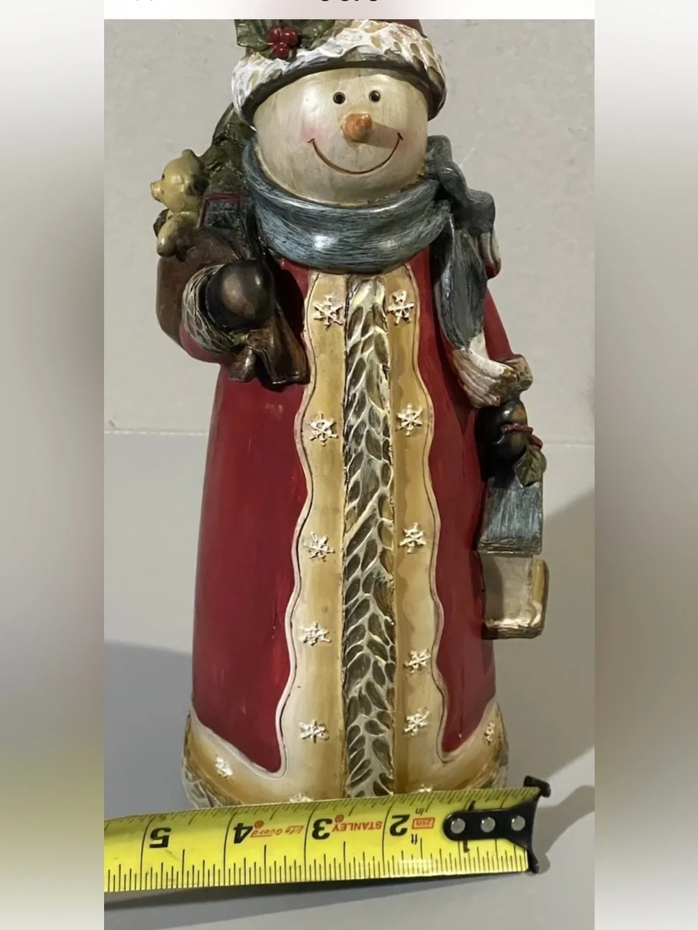 Vintage Tii Collection Resin Snowman Figurine With Bag And Lantern